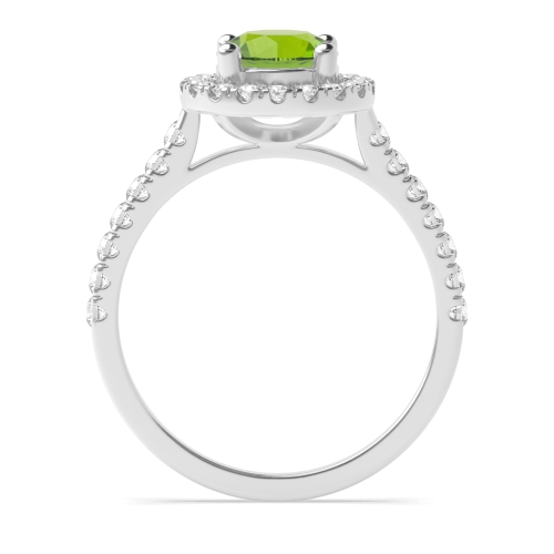 Classic Peridot Halo Engagement Ring