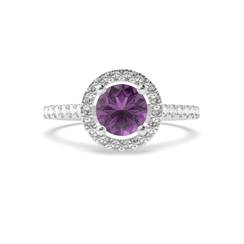 Classic U gallery Amethyst Engagement Rings