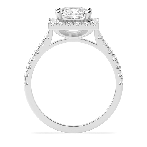 4 Prong Princess Classic Halo Engagement Ring