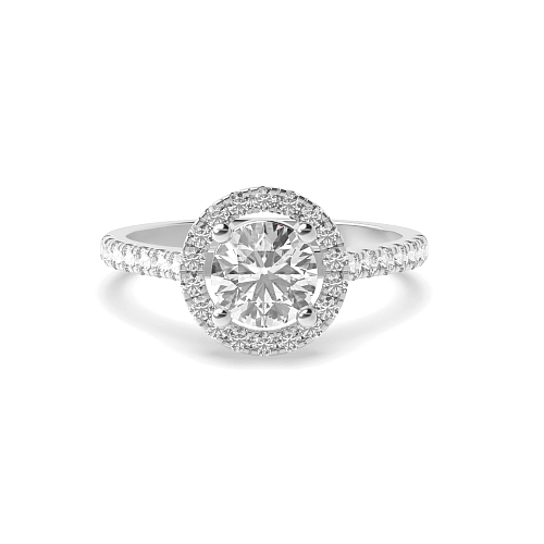 4 Prong Round Classic Halo Engagement Ring