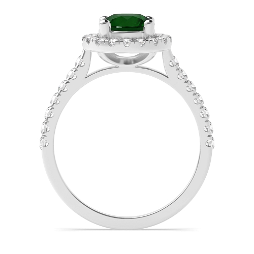 Classic U gallery Emerald Halo Engagement Rings