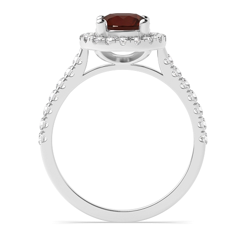 Classic U gallery Garnet Halo Engagement Rings