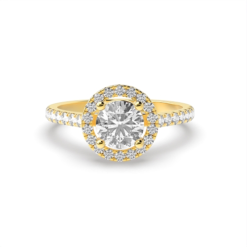 Yellow Gold Classic U gallery Side Stone Engagement Rings