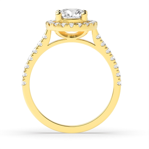 Yellow Gold Classic U gallery Side Stone Engagement Rings