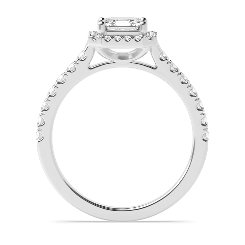 Asscher High set accented stone Engagement Rings