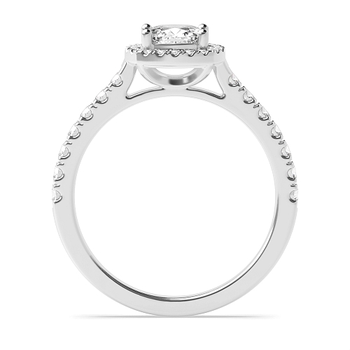 Cushion High set accented stone Engagement Rings