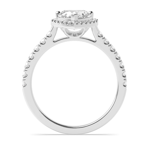 Prong Heart High set accented stone Engagement Rings