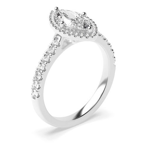 Marquise High set accented stone Engagement Rings