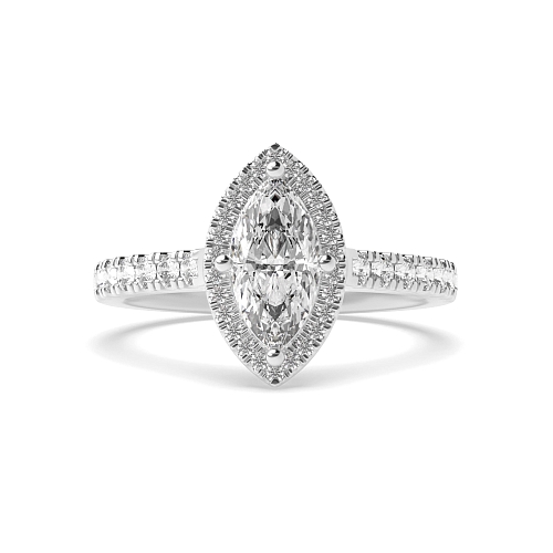 Marquise High set accented stone Engagement Rings
