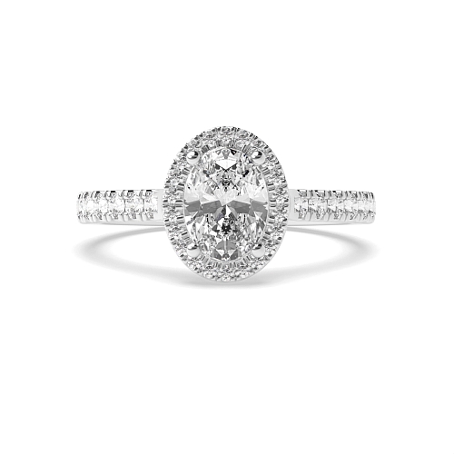Oval High set accented stone Engagement Rings