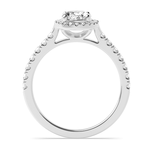 Oval High set accented stone Engagement Rings