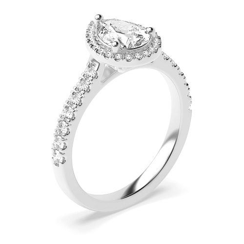Prong Pear High set accented stone Engagement Rings