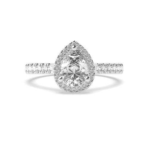Prong Pear High set accented stone Engagement Rings