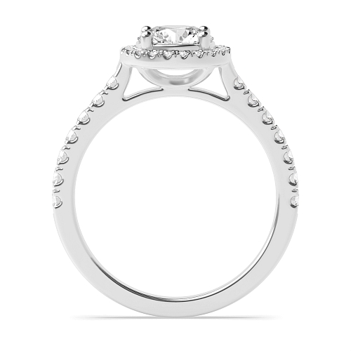 Round High set accented stone Engagement Rings