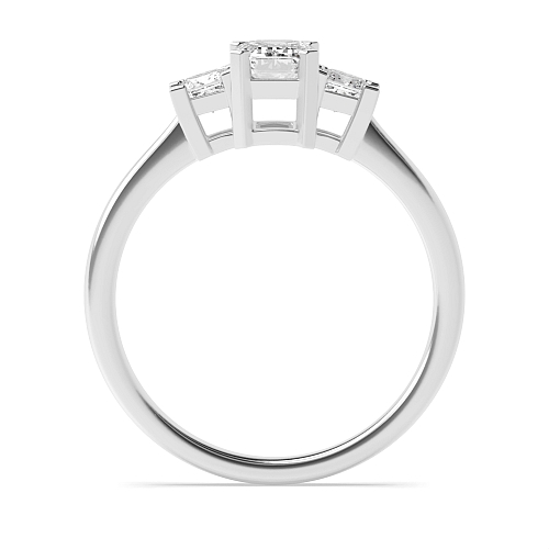 4 Prong Emerald With princess side Engagement Rings