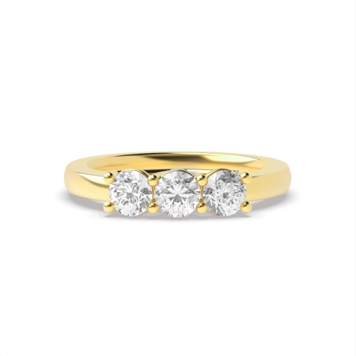 4 Prong Round Yellow Gold Unusual setting Engagement Rings