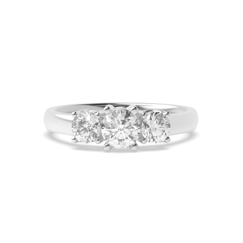 4 Prong Round Graduated Moissanite Engagement Rings