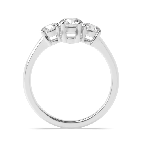 4 Prong Round Graduated Moissanite Engagement Rings