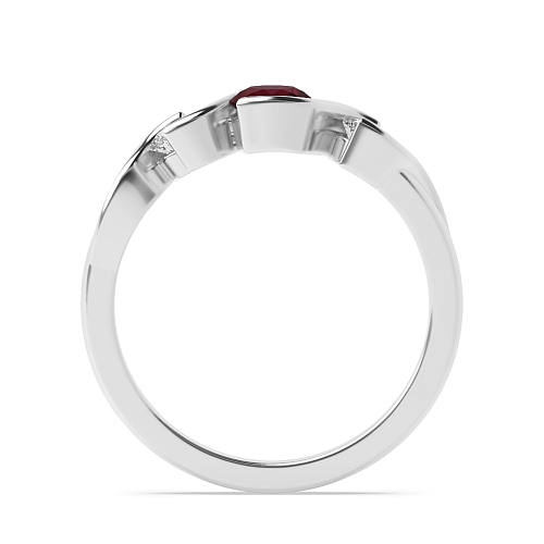 Round Ribbon Styled Ruby Engagement Rings