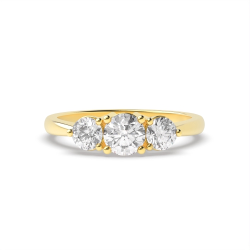 4 Prong Round Yellow Gold Ending claws tappered shoulder Engagement Rings