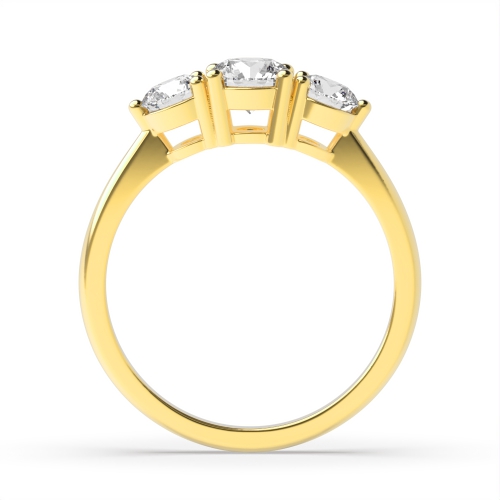 4 Prong Round Yellow Gold Ending claws tappered shoulder Engagement Rings