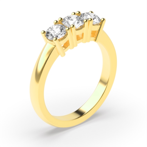 4 Prong Round Yellow Gold Enqual size Engagement Rings