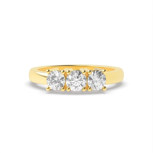 4 Prong Round Yellow Gold Enqual size Engagement Rings