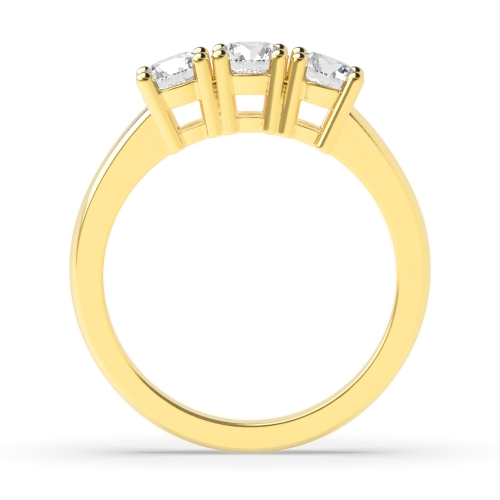 4 Prong Round Yellow Gold Enqual size Engagement Rings
