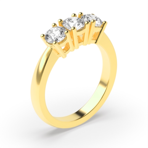 4 Prong Round Yellow Gold Separate claws Engagement Rings