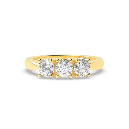 4 Prong Round Yellow Gold Separate claws Engagement Rings