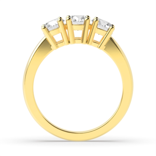 4 Prong Round Yellow Gold Separate claws Engagement Rings
