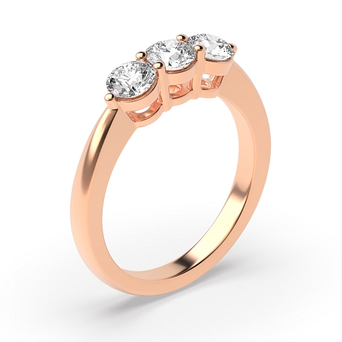 4 Prong Round Rose Gold Ending claws equal size Engagement Rings