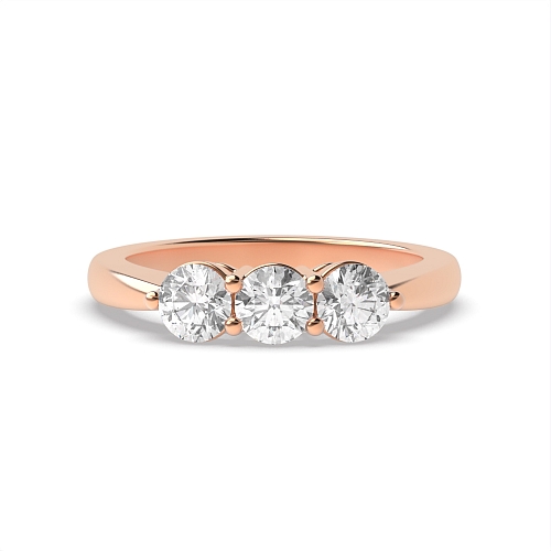 4 Prong Round Rose Gold Ending claws equal size Engagement Rings