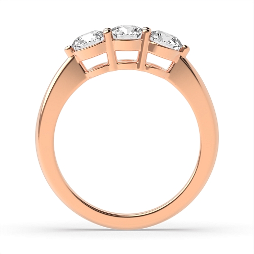 4 Prong Round Rose Gold Ending claws equal size Engagement Rings