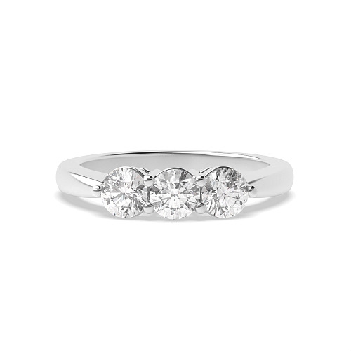 4 Prong Round Ending claws equal size Engagement Rings