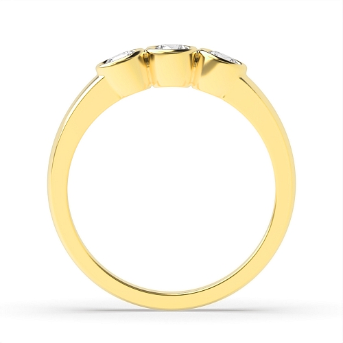 Bezel Setting Round Yellow Gold Rub over Engagement Rings