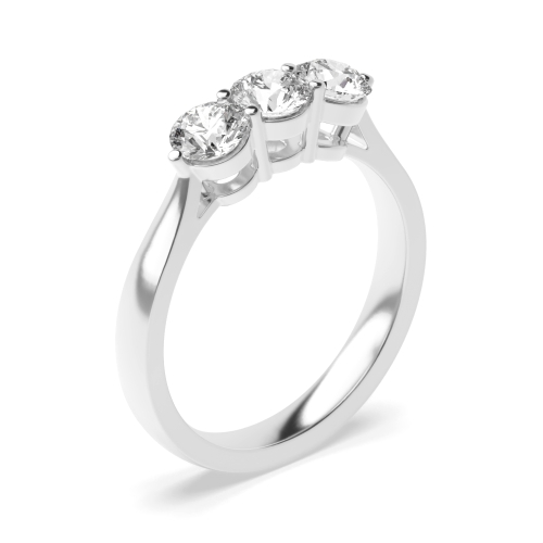 4 Prong Round Ending shared claws Moissanite Engagement Rings