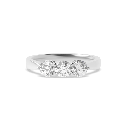 4 Prong Round Ending shared claws Moissanite Engagement Rings