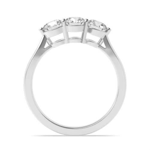 4 Prong Round Ending shared claws Moissanite Engagement Rings