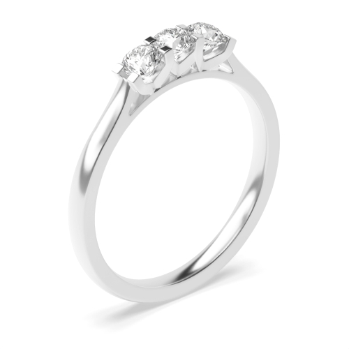 4 Prong Round V style setting Moissanite Engagement Rings