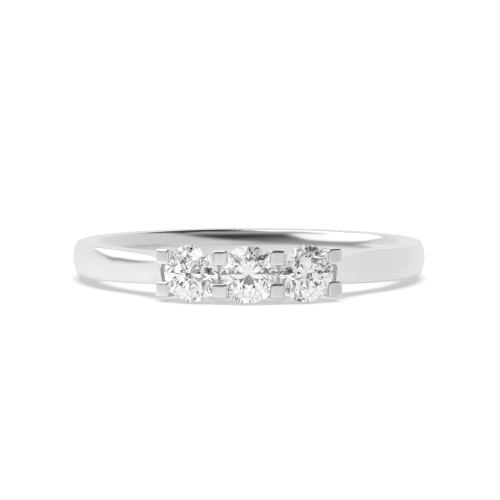 4 Prong Round V style setting Moissanite Engagement Rings