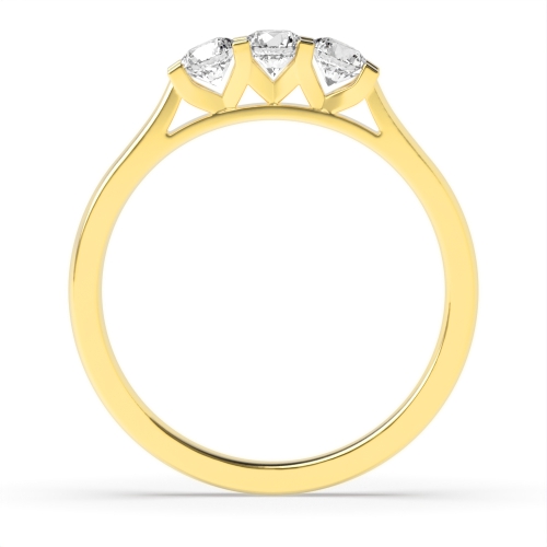 4 Prong Round Yellow Gold V style setting Engagement Rings