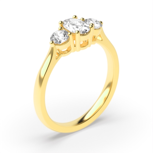 4 Prong Oval Yellow Gold Solara Engagement Rings
