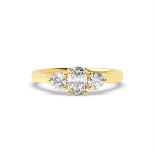 4 Prong Oval Yellow Gold Solara Engagement Rings