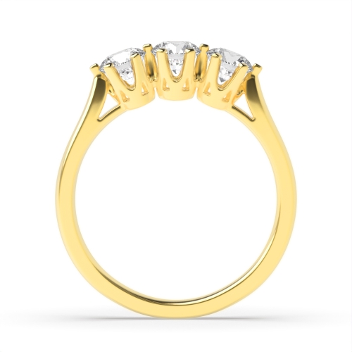 6 Prong Round Yellow Gold Crown set Engagement Rings