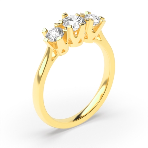 6 Prong Round Yellow Gold Vintage style Engagement Rings