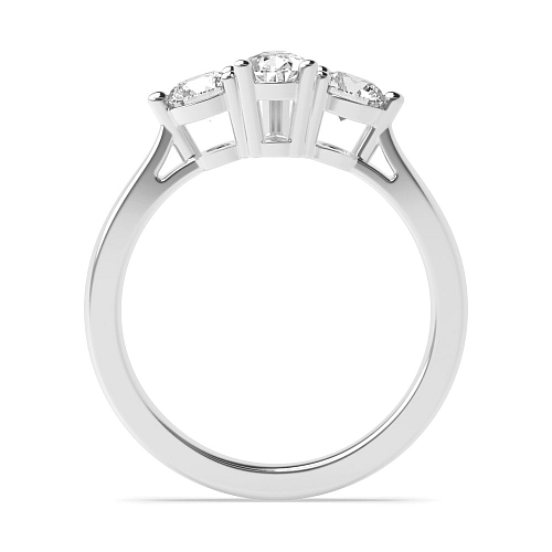 Prong Pear And round graduated Engagement Rings