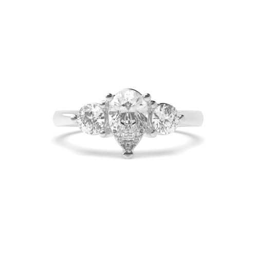 Prong Pear And round basket Engagement Rings