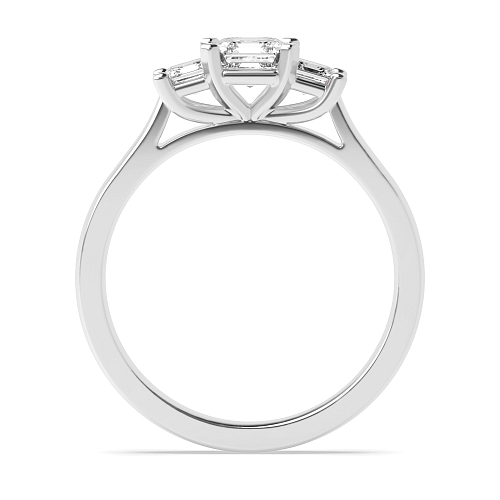 4 Prong Asscher Shaped square claws Moissanite Engagement Rings