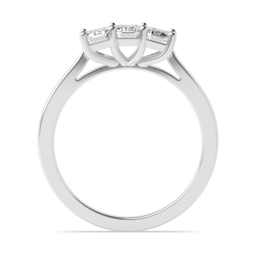 4 Prong Emerald Shaped claws Moissanite Engagement Rings